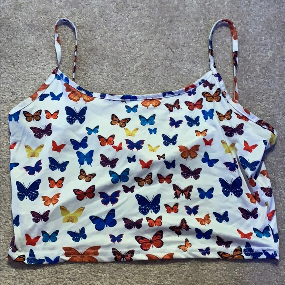 Butterfly cropped tank